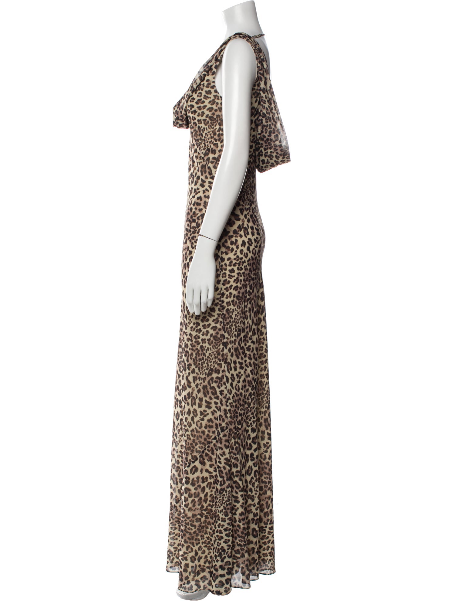 Reformation x Laura Harrier Animal Print Long Dress