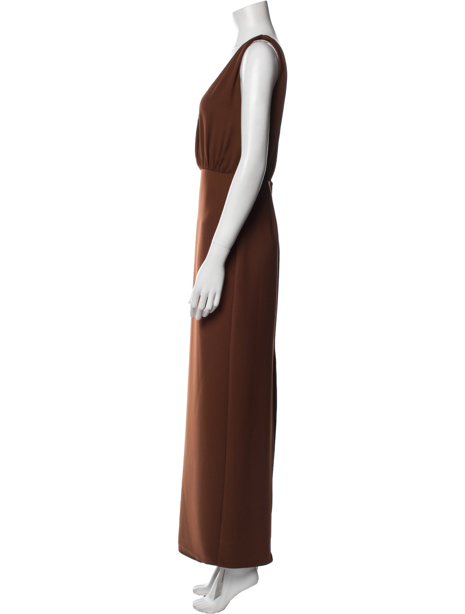 Reformation x Laura Harrier V-Neck Long Dress - Brown Dresses, Clothing -  WSEKP20066 | The RealReal