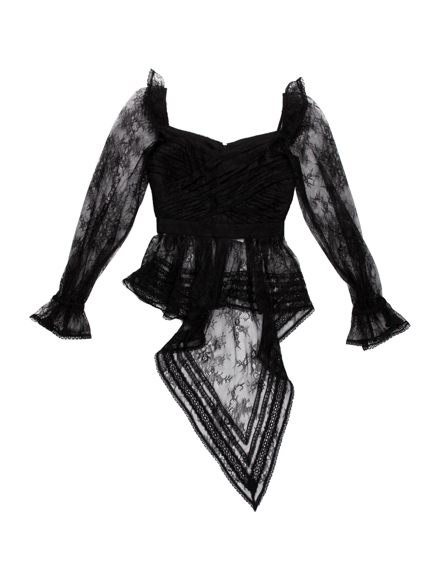 Self-Portrait Lace Pattern Square Neckline Top w/ Tags - Black Tops ...