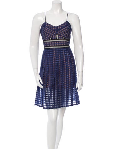 Self-Portrait Gingham Box Pleated Dress