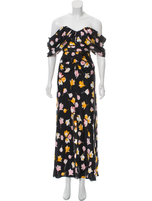 Self-Portrait Printed Maxi Dress Navy