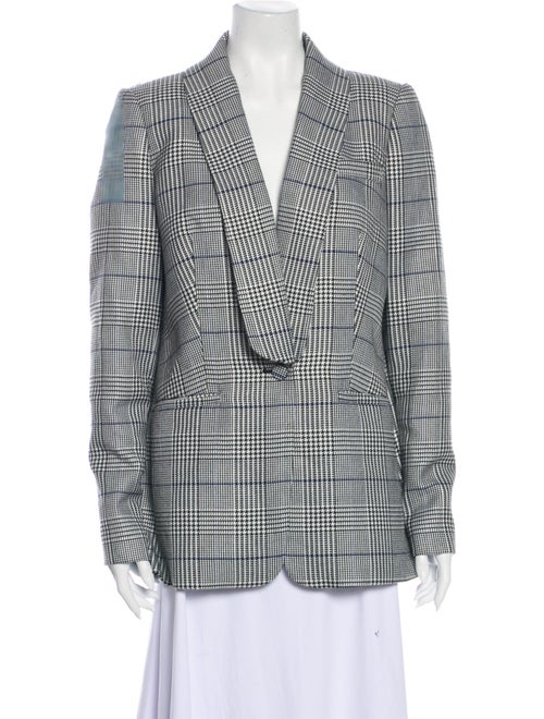 Self-Portrait Plaid Print Blazer