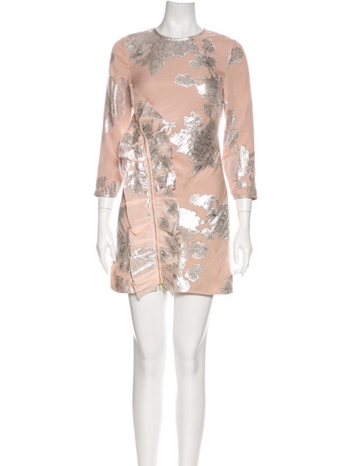 Self-Portrait Brocade Silk Dress Pink