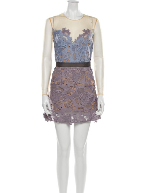 Self-Portrait Harmony Mini Dress Purple