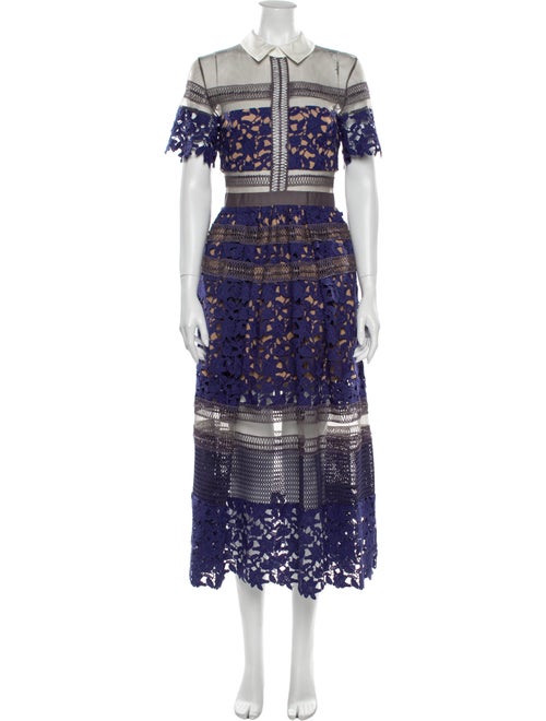 Self-Portrait Liliana Long Dress Purple