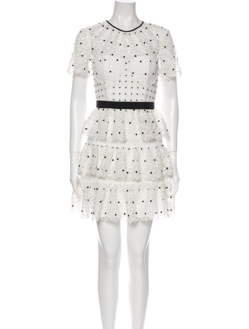 Self-Portrait Printed Mini Dress White