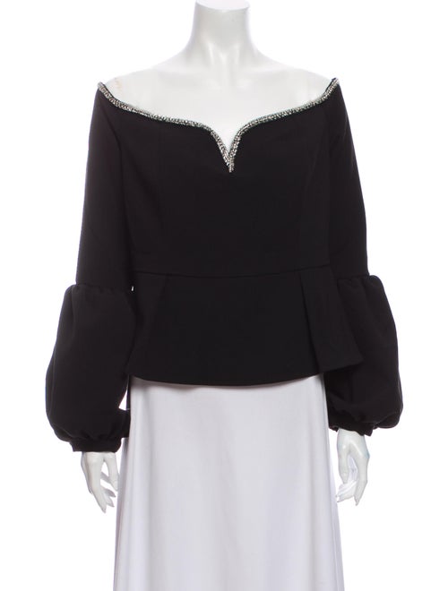 Self-Portrait Off-The-Shoulder Long Sleeve Blouse