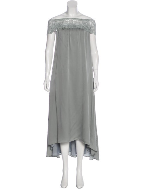Self-Portrait Strapless Midi Dress Teal