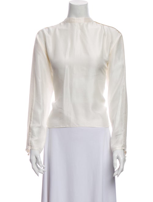 Self-Portrait Woven Long Sleeve Top