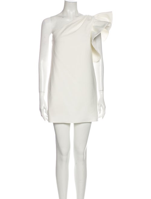 Self-Portrait One-Shoulder Ruffle Mini Dress w/ Ta