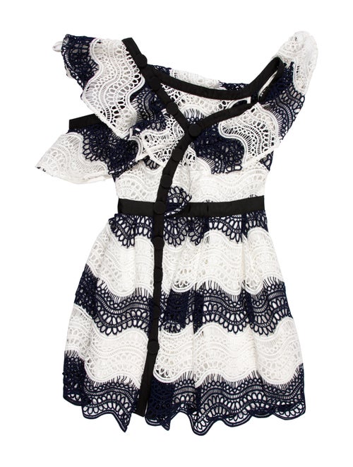 Self-Portrait Lace Pattern Mini Dress