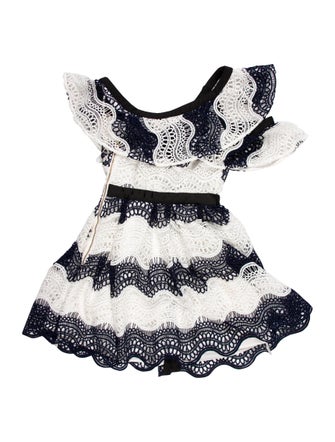 Self-Portrait Lace Pattern Mini Dress