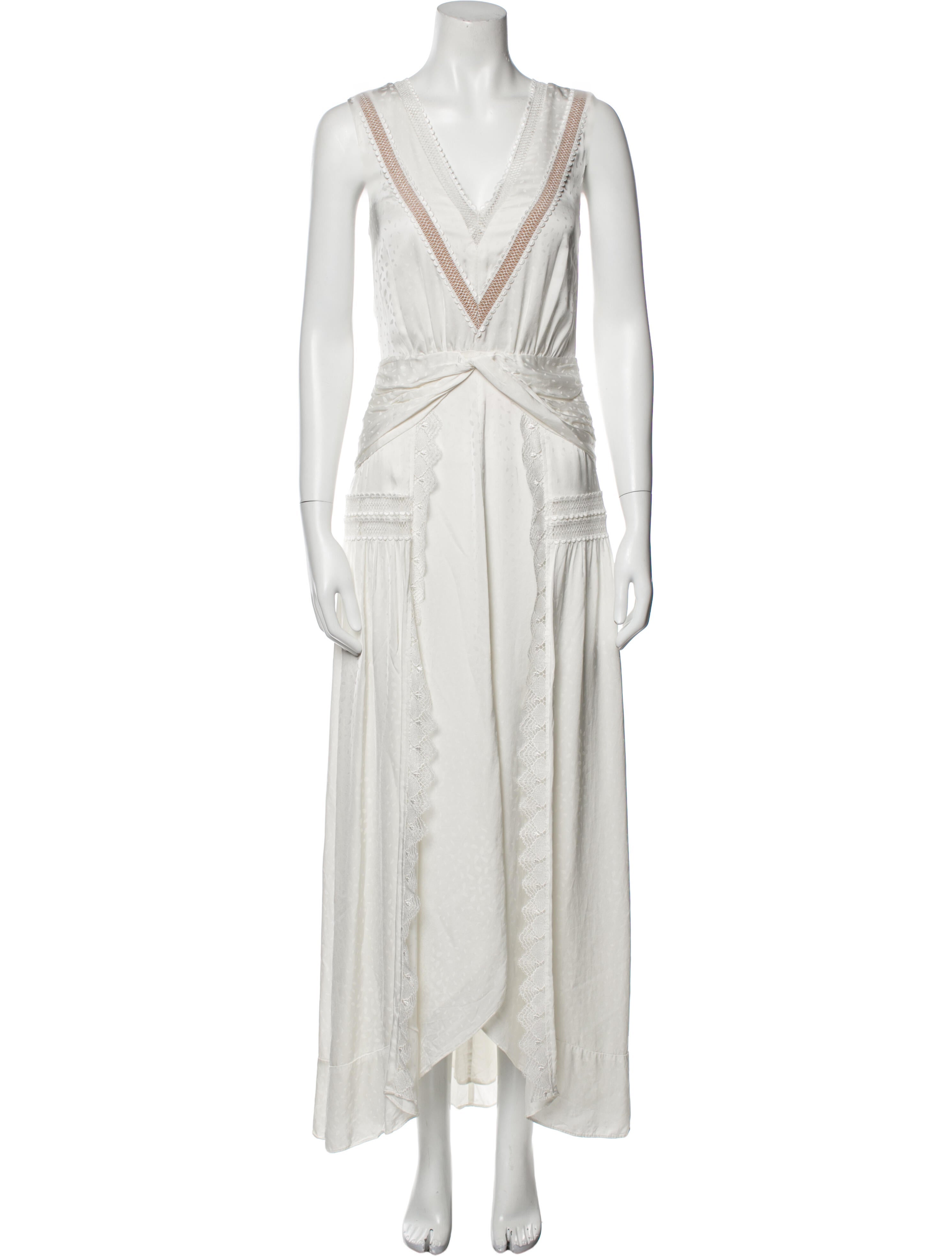 Self-Portrait V-Neck Long Dress