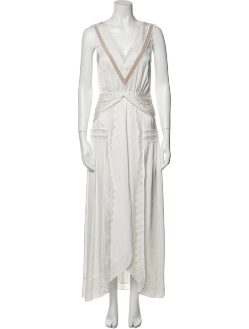 Self-Portrait V-Neck Long Dress