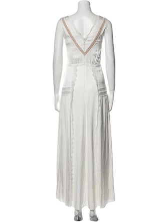 Self-Portrait V-Neck Long Dress