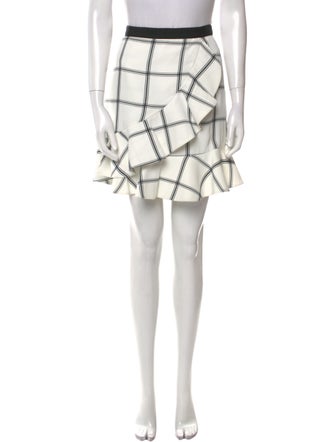 Self-Portrait Plaid Print Mini Skirt