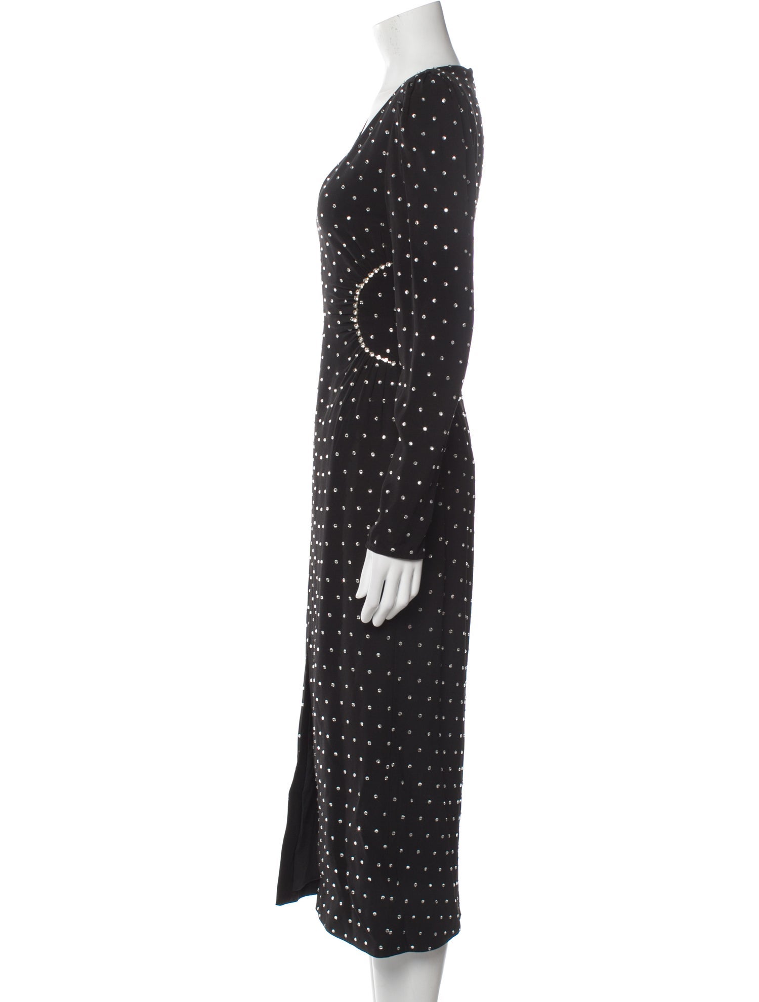 Self-Portrait Polka Dot Print Long Dress - Black Dresses, Clothing -  WSELF63089 | The RealReal
