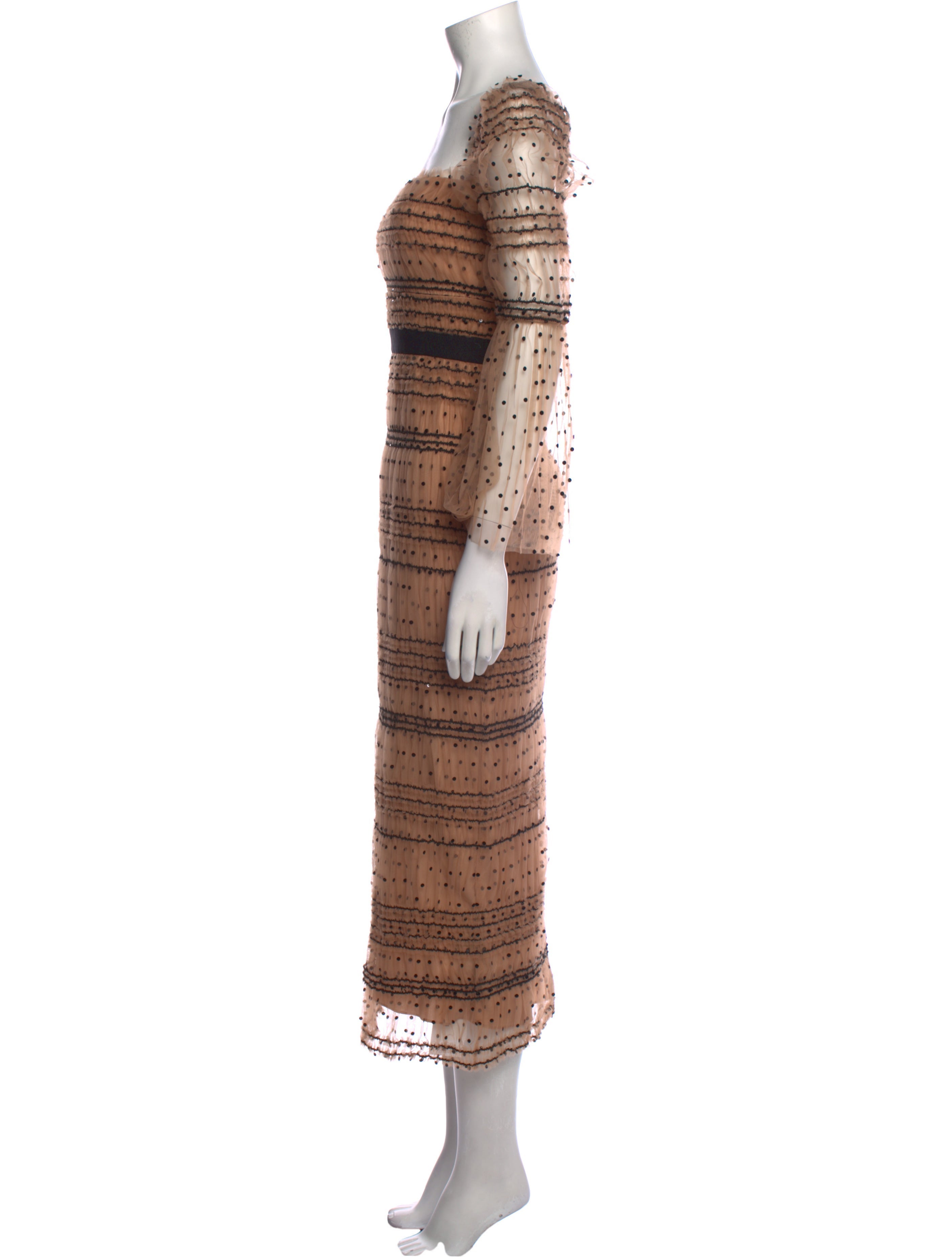 Self-Portrait Polka Dot Print Long Dress w/ Tags - Neutrals Dresses,  Clothing - WSELF63507 | The RealReal
