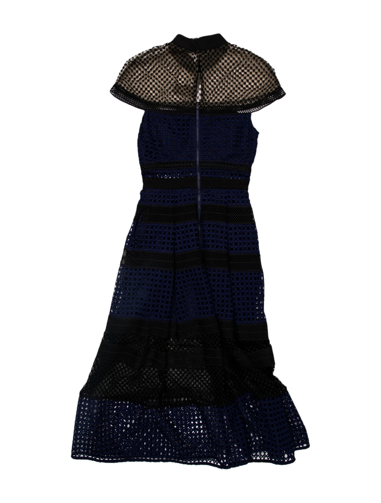 Self-Portrait Colorblock Pattern Long Dress