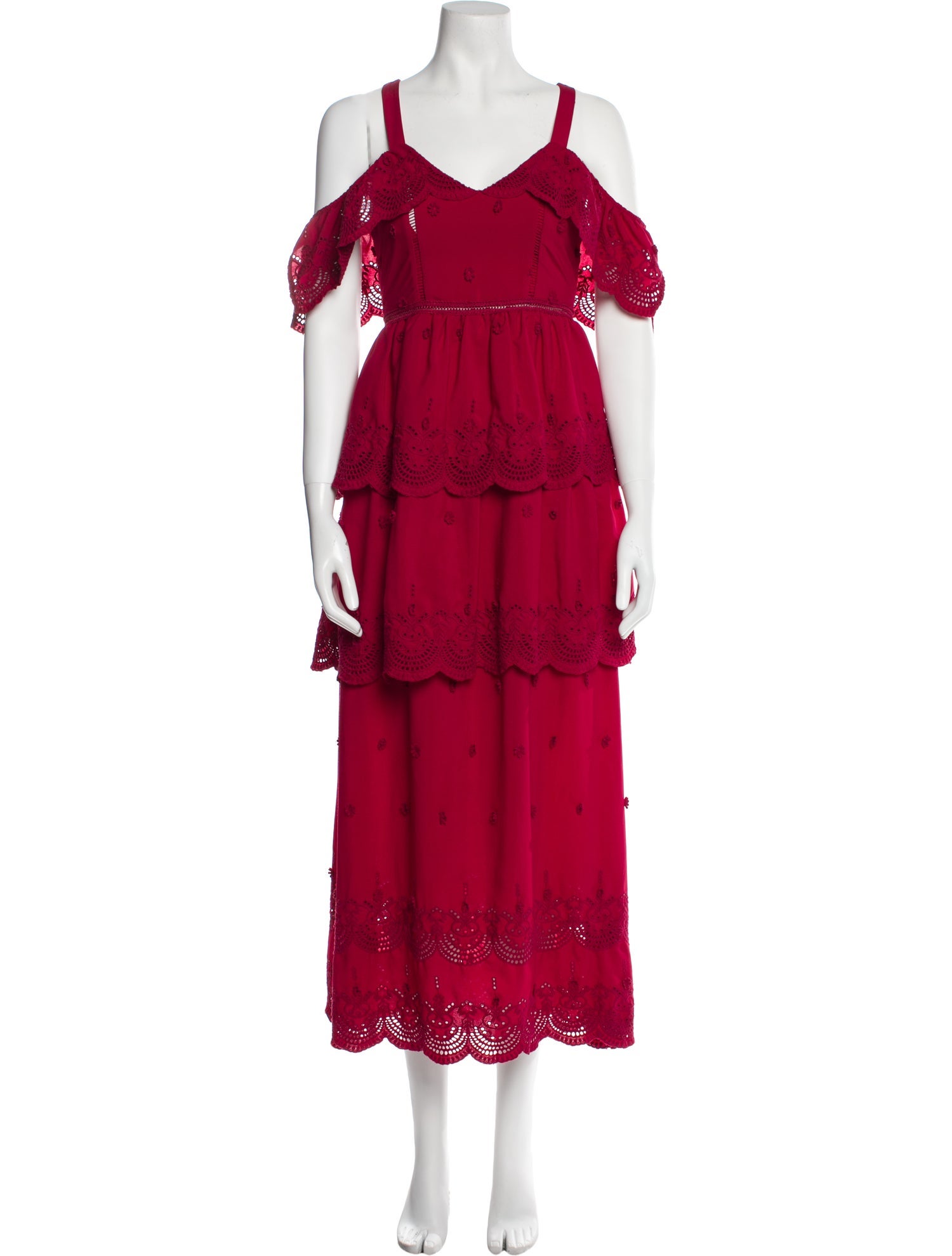 Self-Portrait V-Neck Long Dress