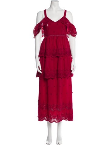 Self-Portrait Dresses V-Neck Long Dress Us4, UK8 | S