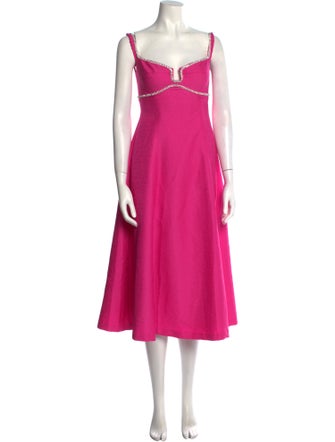 Self-Portrait V-Neck Midi Length Dress