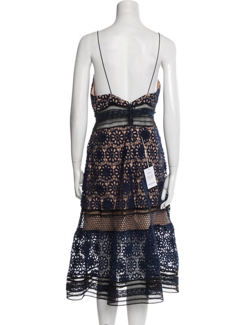 Self-Portrait Lace Pattern Midi Length Dress