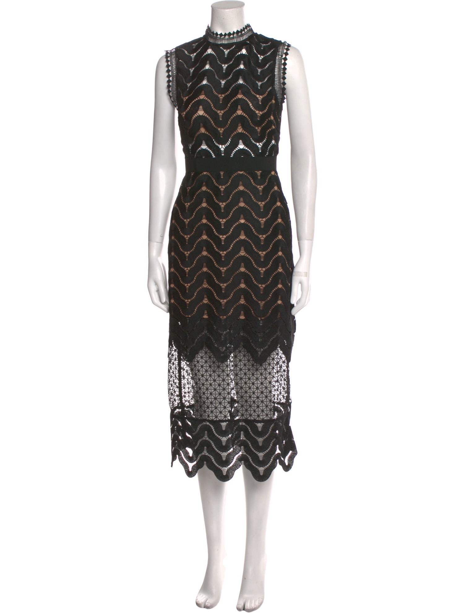 Self-Portrait Lace Pattern Midi Length Dress - Black Dresses, Clothing - WSELF66425 | The RealReal Self-Portrait Lace Pattern Midi Length Dress - Black Dresses, Clothing - WSELF66425 | The RealReal