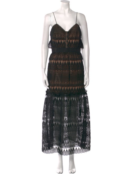 Self-Portrait Lace Pattern Long Dress
