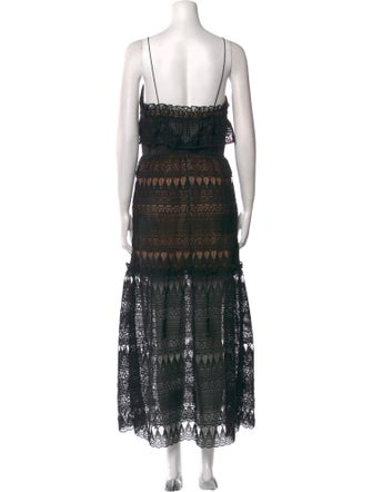 Self-Portrait Lace Pattern Long Dress