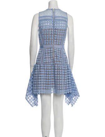 Self-Portrait Lace Pattern Mini Dress