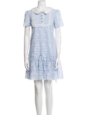 Self-Portrait Lace Pattern Mini Dress
