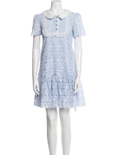 Self-Portrait Lace Pattern Mini Dress