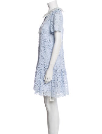 Self-Portrait Lace Pattern Mini Dress