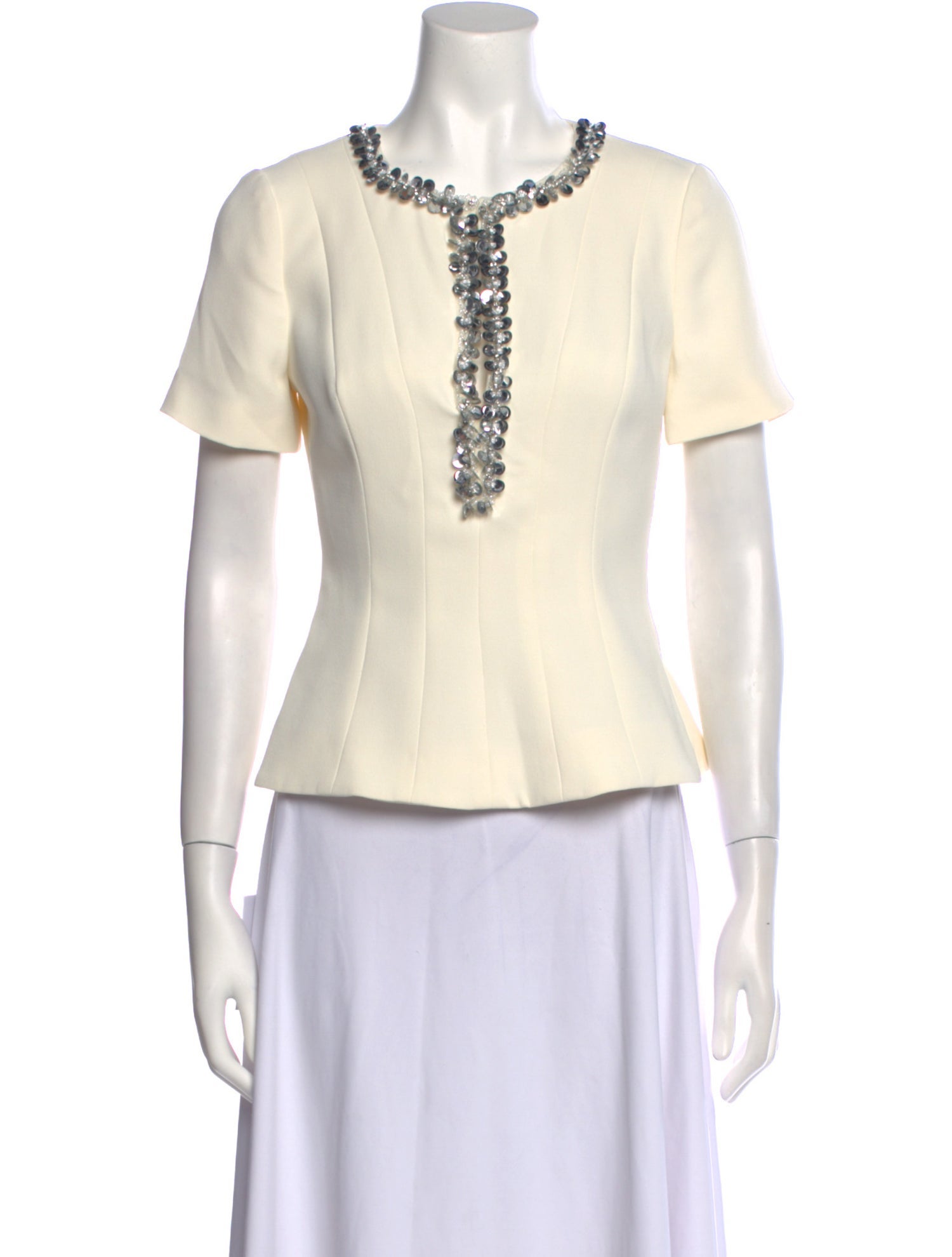 Self-Portrait V-Neck Short Sleeve Blouse w/ Tags