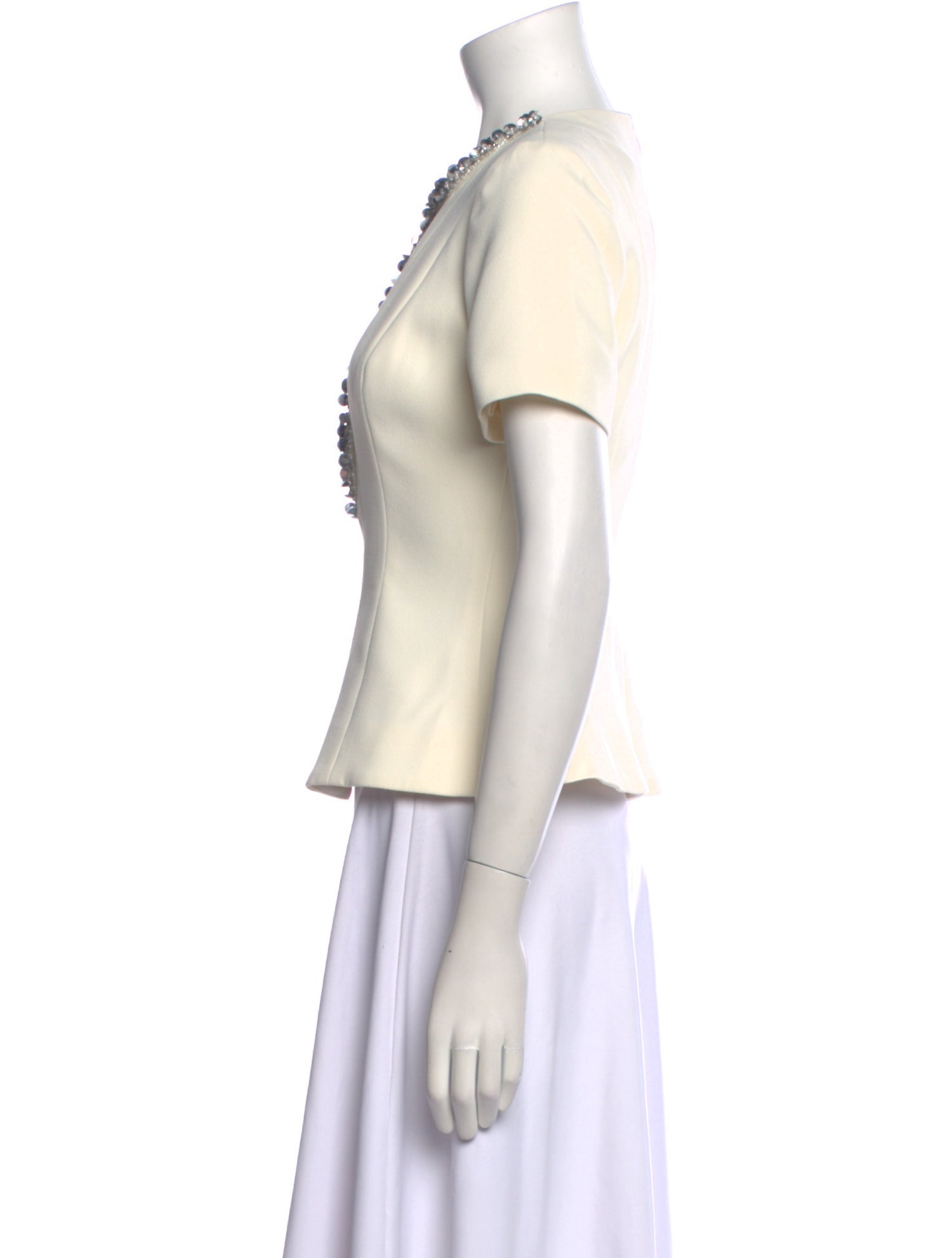 Self-Portrait V-Neck Short Sleeve Blouse w/ Tags