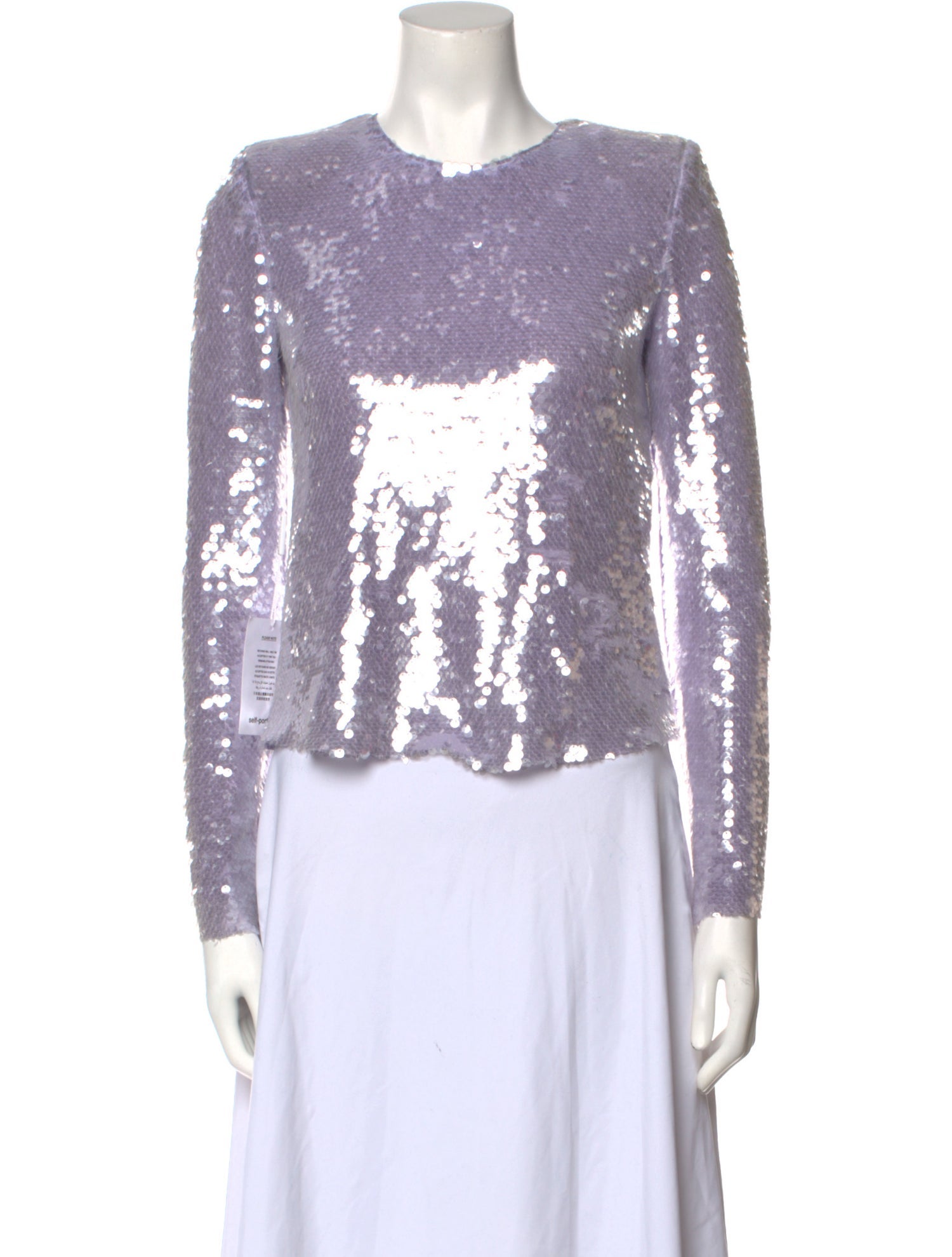 Self-Portrait Crew Neck Long Sleeve Blouse w/ Tags