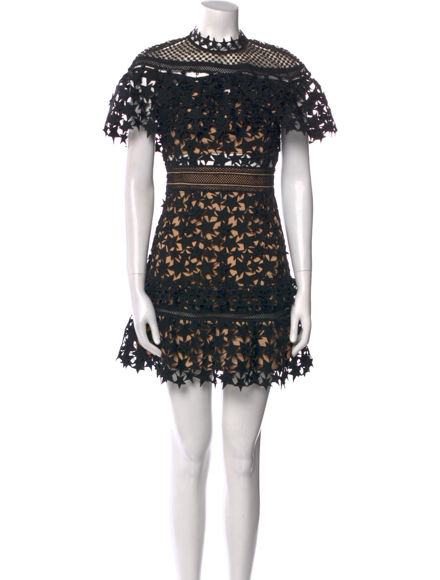 Self-Portrait Lace Pattern Mini Dress - Black Dresses, Clothing -  WSELF75121 | The RealReal