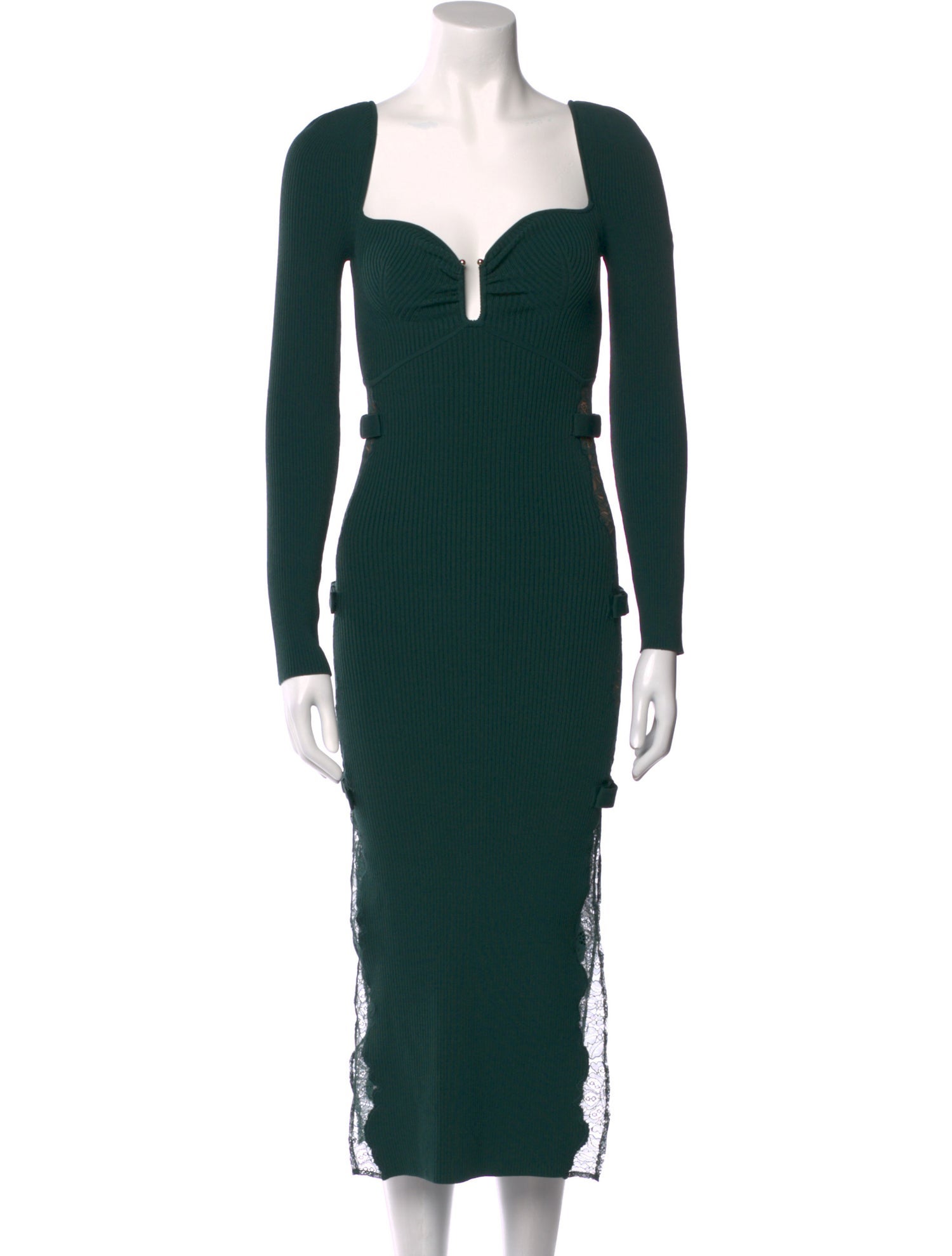 Self-Portrait V-Neck Midi Length Dress - Green Dresses, Clothing - WSELF76361 | The RealReal Self-Portrait V-Neck Midi Length Dress - Green Dresses, Clothing - WSELF76361 | The RealReal