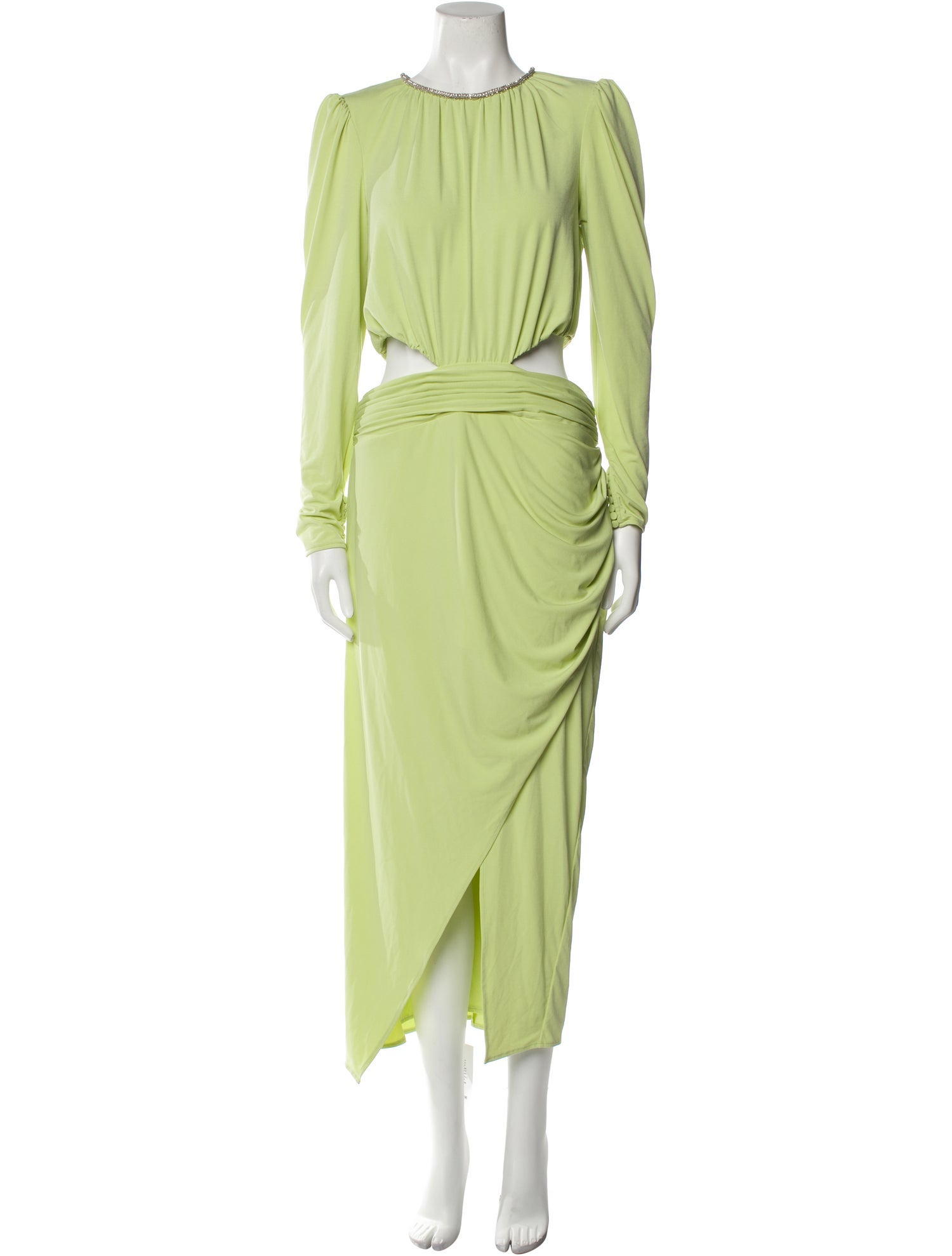slim fit dress slacks Self-Portrait Green Duchess Satin Top main image 0