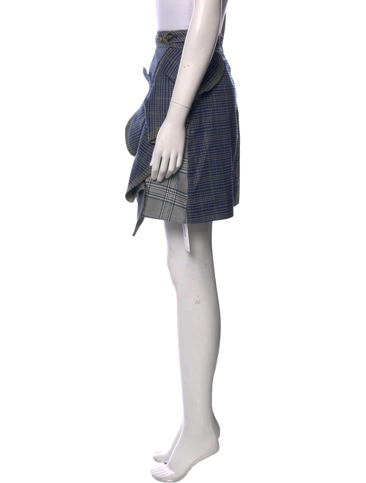 Self-Portrait Plaid Print Mini Skirt