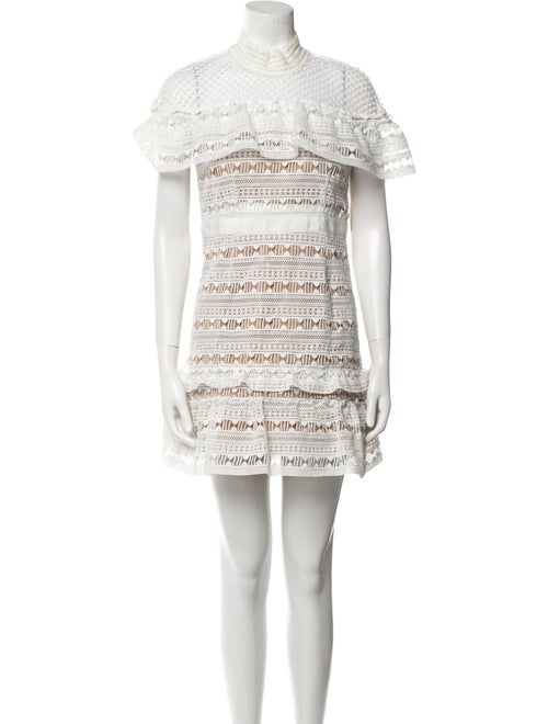 Self-Portrait Lace Pattern Mini Dress