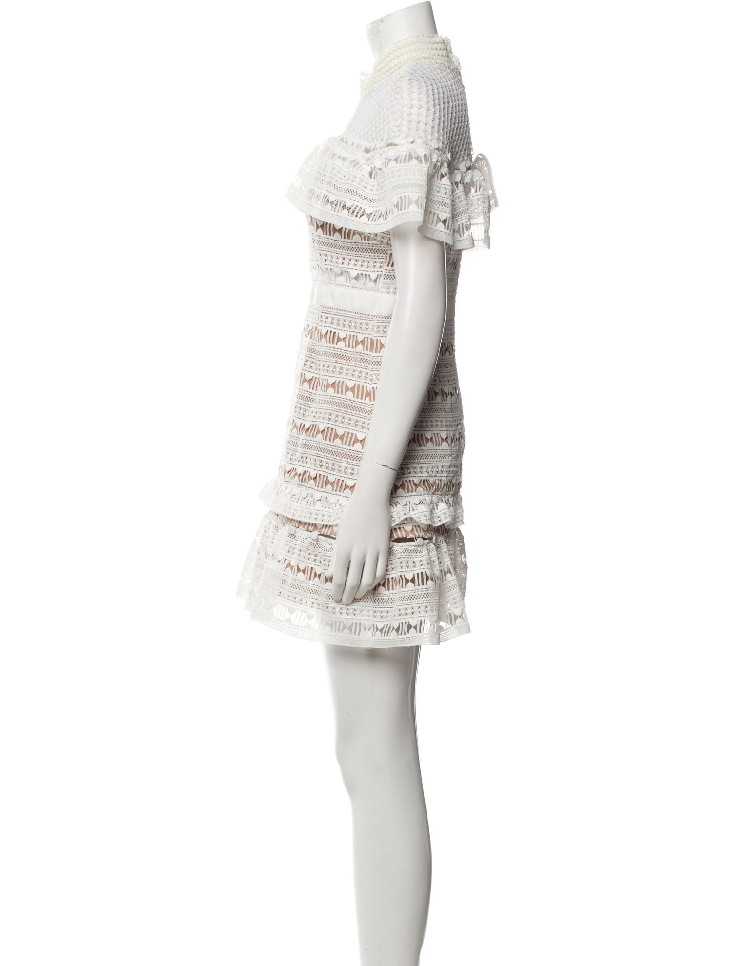 Self-Portrait Lace Pattern Mini Dress