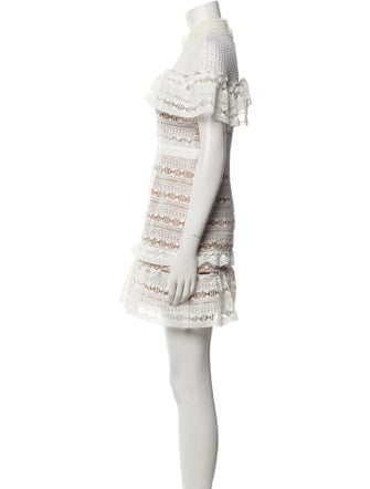 Self-Portrait Lace Pattern Mini Dress