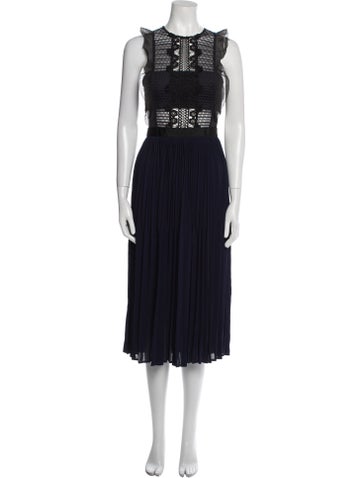 Self-Portrait Dresses Crew Neck Long Dress Us0, UK4 | XS