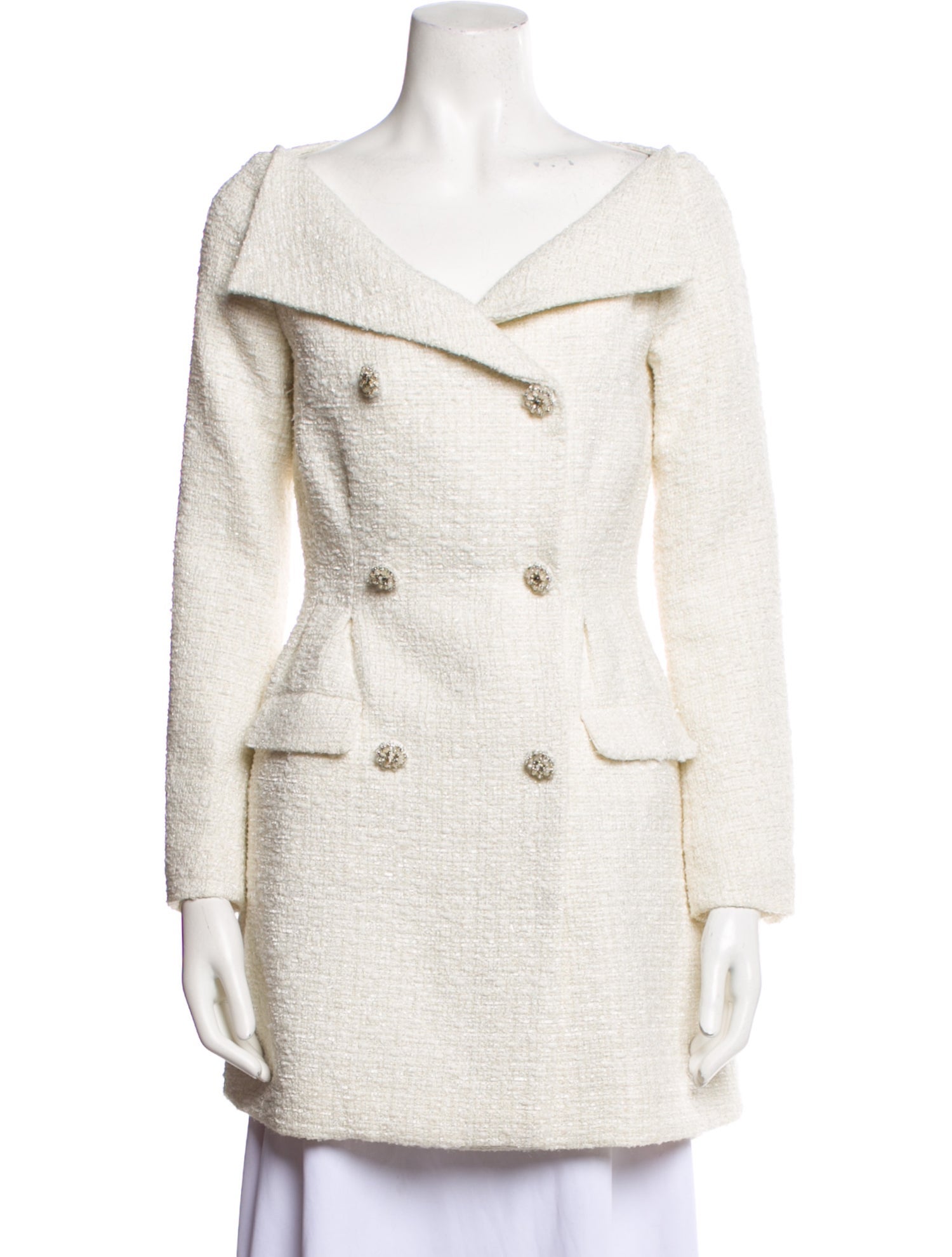 Self-Portrait Tweed Pattern Blazer