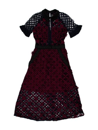 Self-Portrait Printed Midi Length Dress