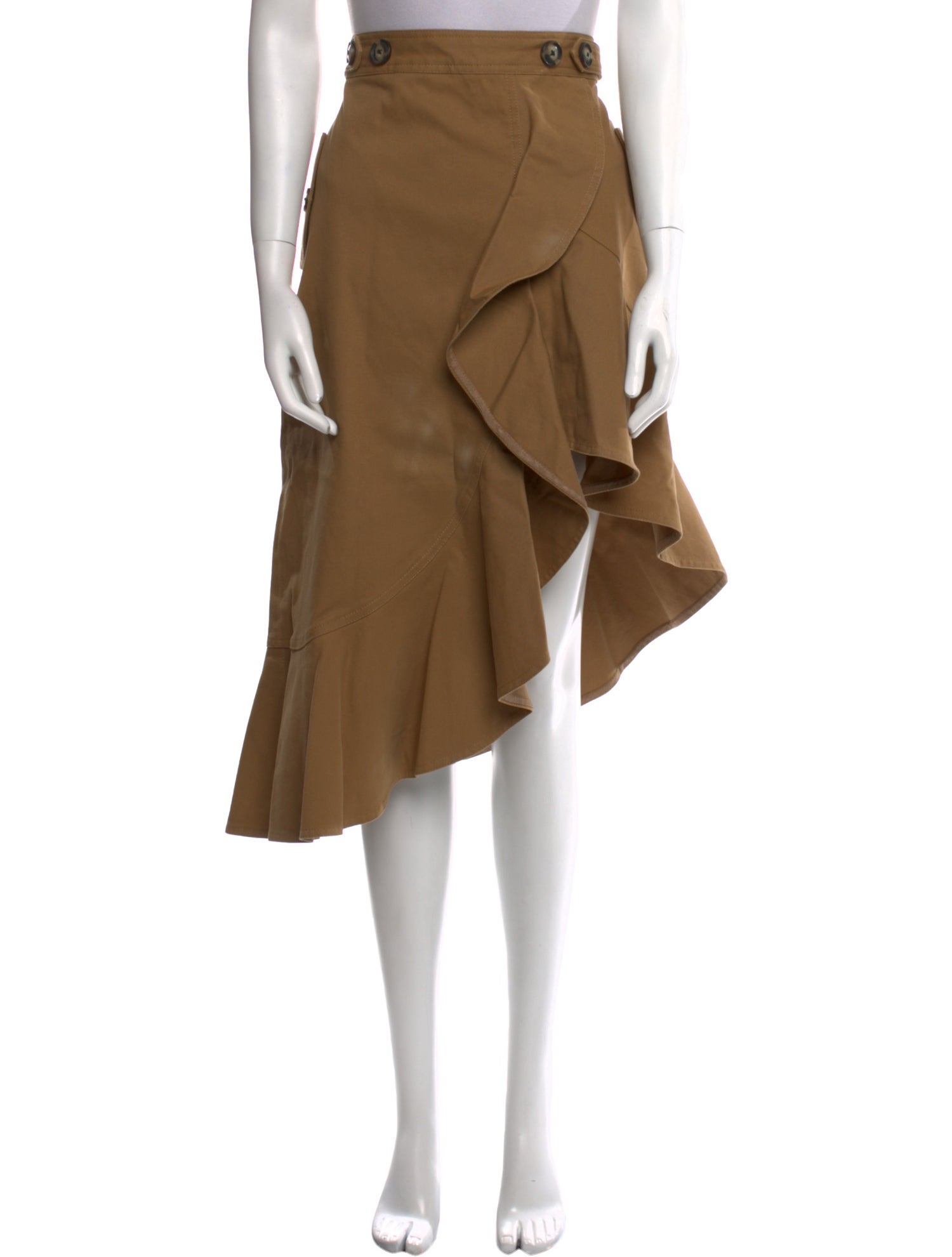 Self-Portrait Ruffle Embellishment Midi Length Skirt