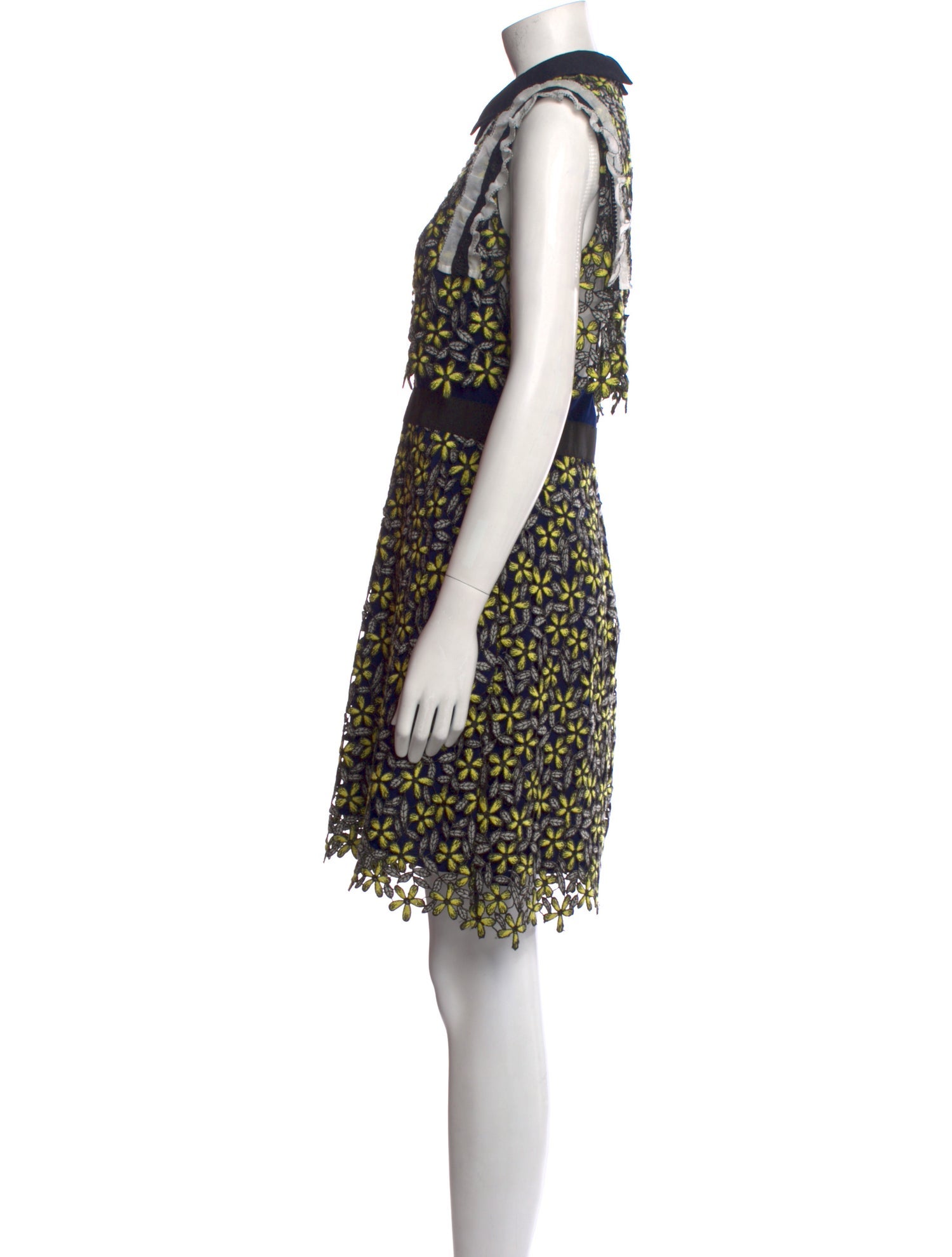 Self-Portrait Lace Pattern Mini Dress