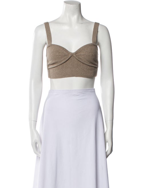 Self-Portrait Wool V-Neck Crop Top